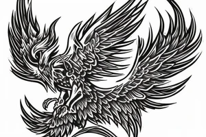 sketchy phoenix rising tattoo idea