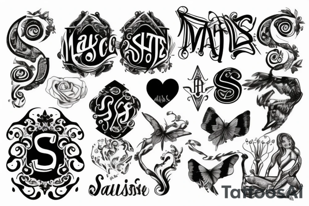 Majestic with the letters S and S tattoo idea