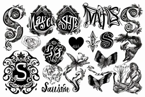 Majestic with the letters S and S tattoo idea