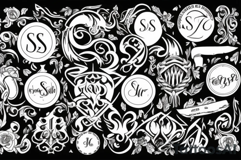 Majestic with the letters S and S tattoo idea