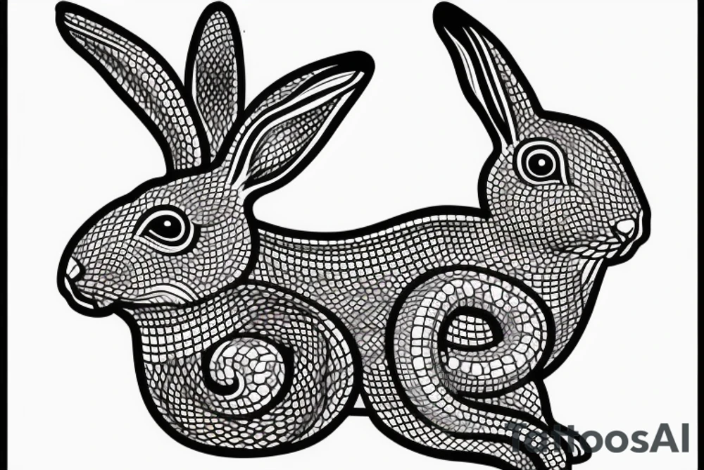 A rabbit with a Snake tattoo idea