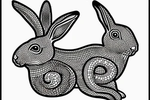 A rabbit with a Snake tattoo idea