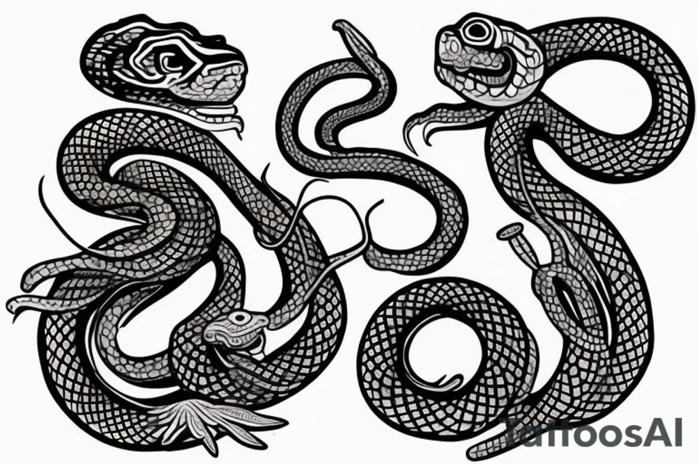 A Snake eating a Rabbit tattoo idea