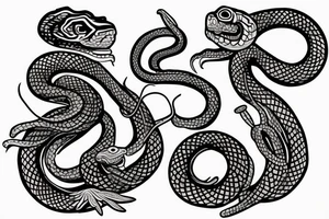 A Snake eating a Rabbit tattoo idea