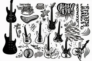 An electric Guitar on a beach tattoo idea