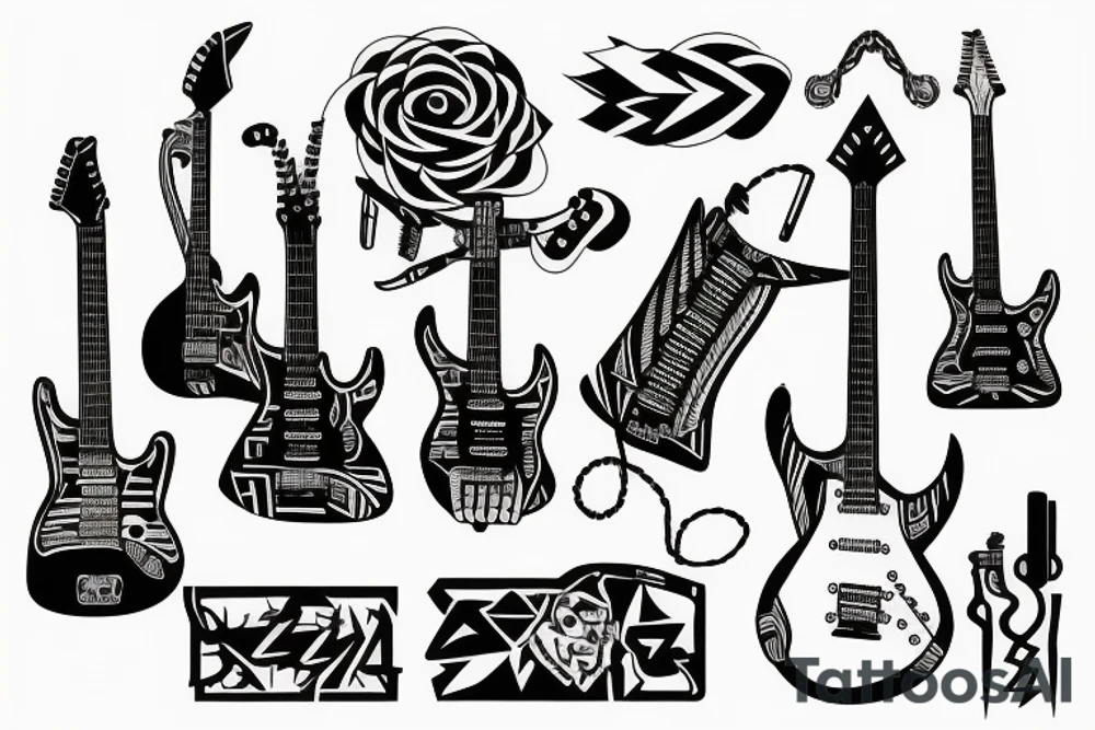 An electric Guitar tattoo idea