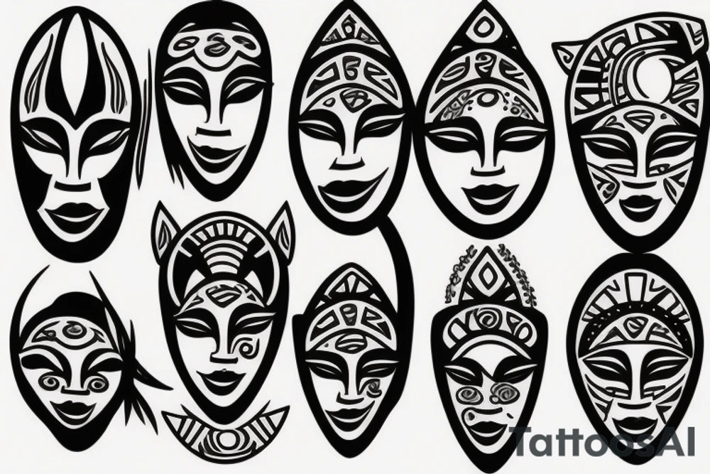African goddess mask tattoo idea
