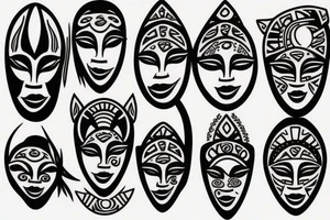 African goddess mask tattoo idea