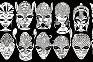 African goddess mask tattoo idea