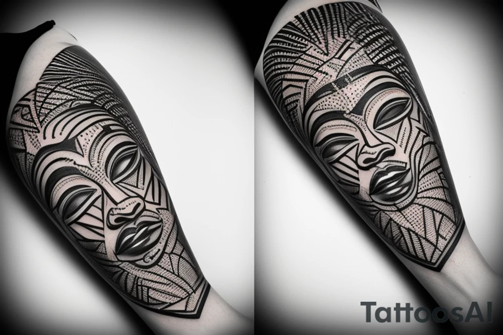 African goddess mask tattoo idea