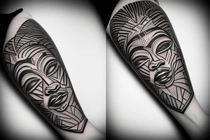 African goddess mask tattoo idea