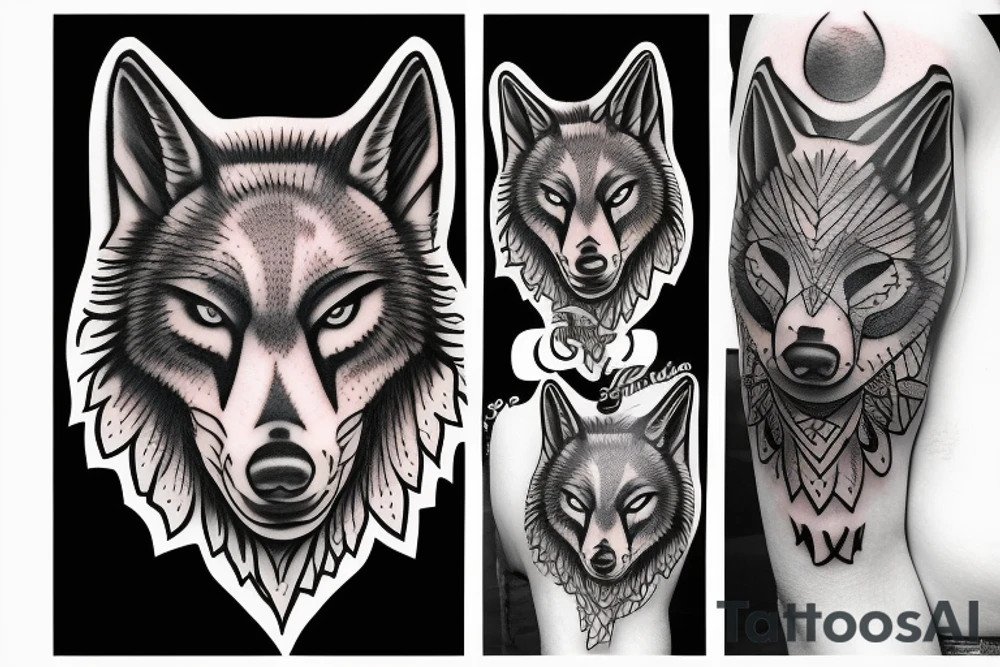 Blindfold wolf tattoo idea