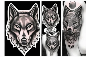 Blindfold wolf tattoo idea