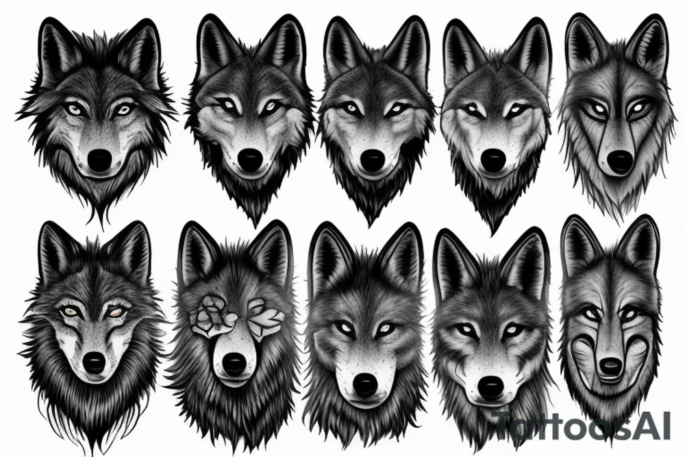 Blindfold wolf tattoo idea