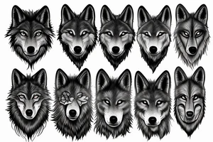 Blindfold wolf tattoo idea