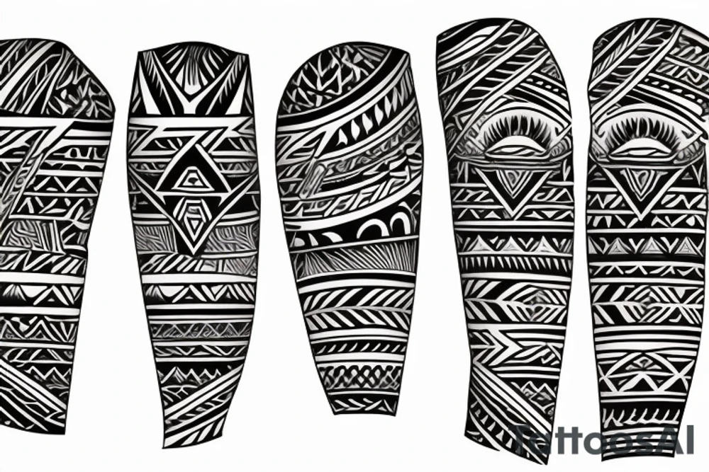 polynesian tribal sleeve tattoo idea