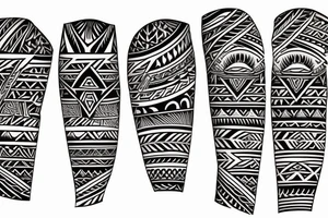polynesian tribal sleeve tattoo idea