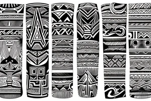 polynesian tribal sleeve tattoo idea