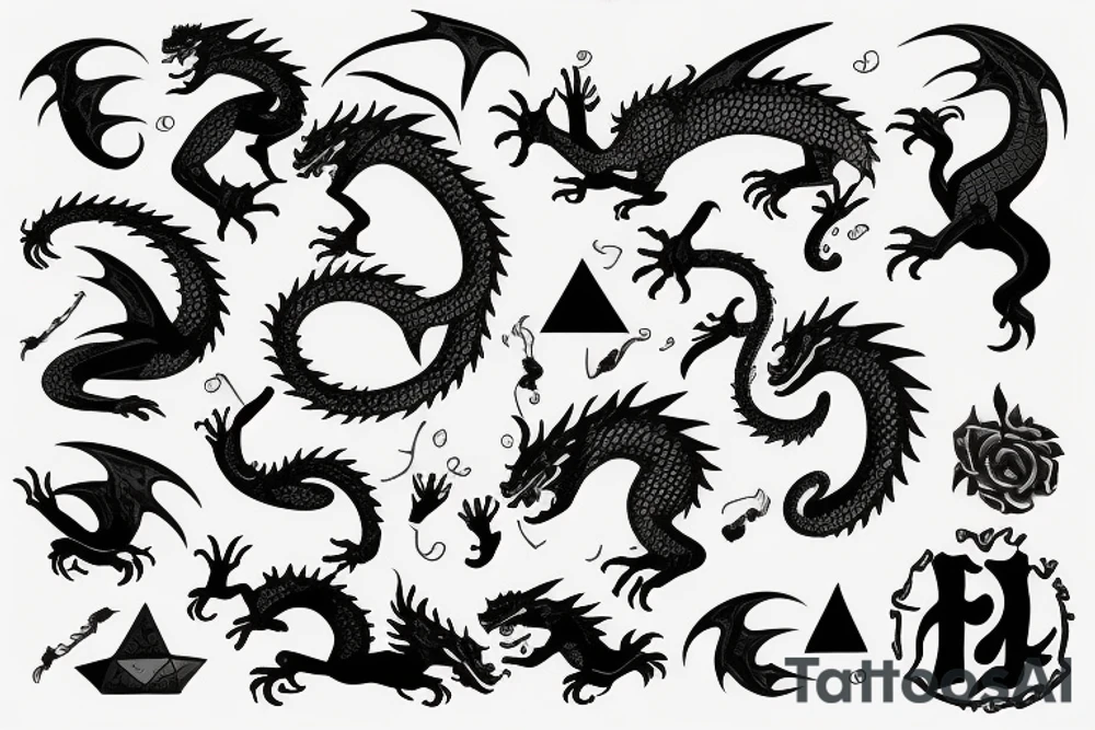 D20 with small dragon tattoo idea