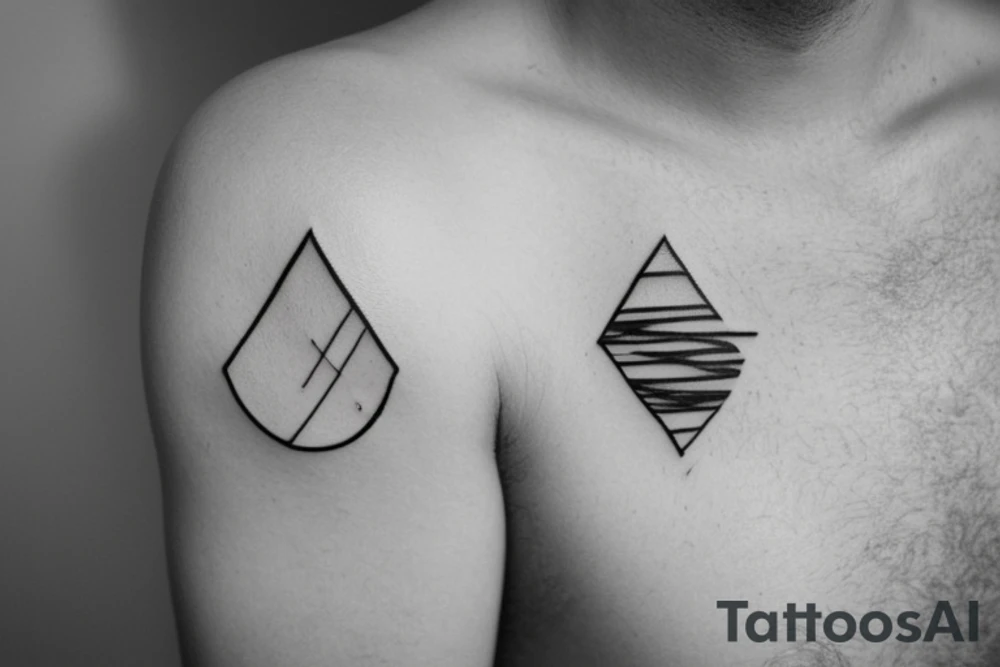 minimalistic line tattoo in memory of a friend that passed away. incorporate surfing or the beach and  a diamond shape tattoo idea