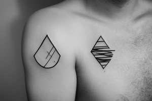minimalistic line tattoo in memory of a friend that passed away. incorporate surfing or the beach and  a diamond shape tattoo idea
