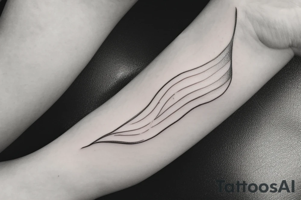 minimalistic line tattoo in memory of a friend that passed away. incorporate surfing or the beach tattoo idea