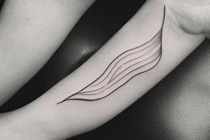 minimalistic line tattoo in memory of a friend that passed away. incorporate surfing or the beach tattoo idea