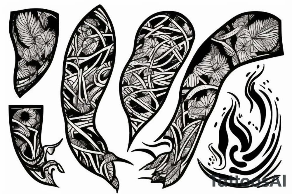 Australian desert oasis during a sunset tattoo idea