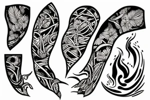 Australian desert oasis during a sunset tattoo idea