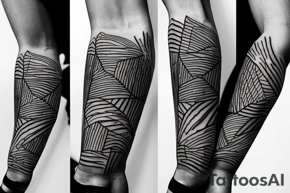 A on my left arm of an Australian desert oasis during a sunset tattoo idea