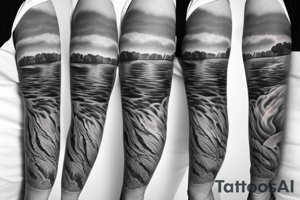 Sleeve tattoo of the Murray River, on my left arm. tattoo idea