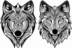 Wolf with rose tattoo idea