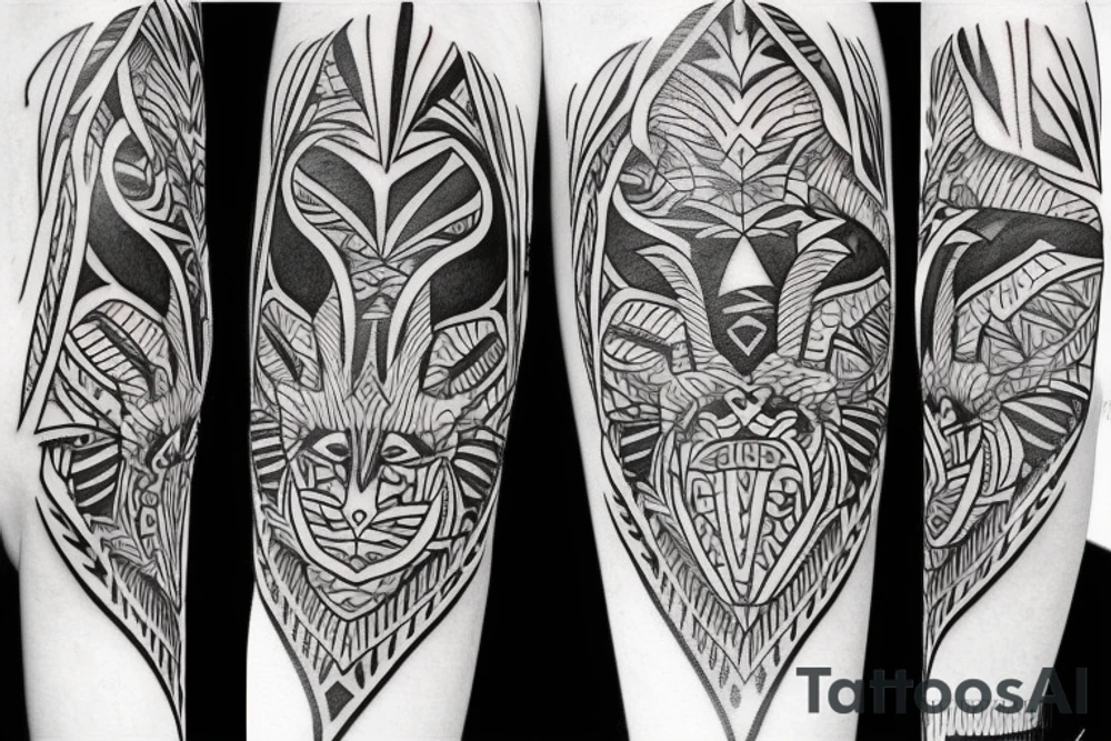 Tribal wolf tattoo idea