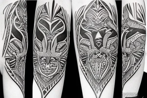 Tribal wolf tattoo idea