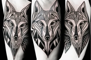 Tribal wolf tattoo idea