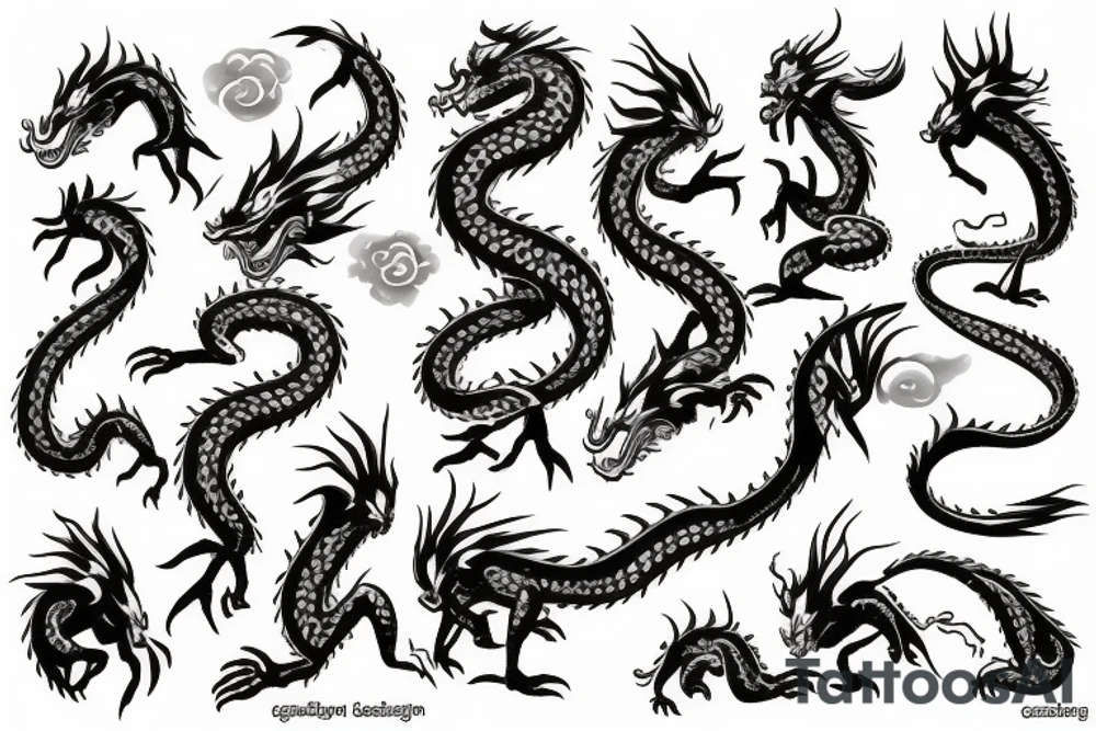 Eastern dragon tattoo idea