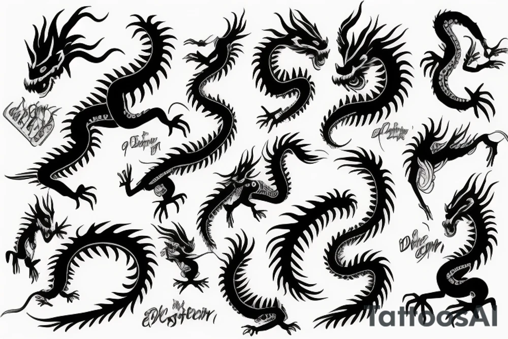 Eastern dragon tattoo idea