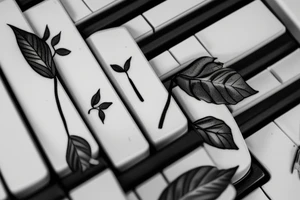 Ivy leaves hanging off of piano keys. Simple tattoo idea