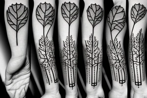 Ivy leaves hanging off of piano keys. Simple tattoo idea