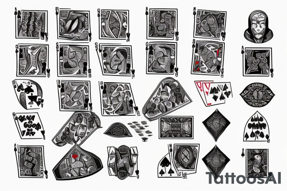 Poker cards and chips, gambling inspired tattoo idea