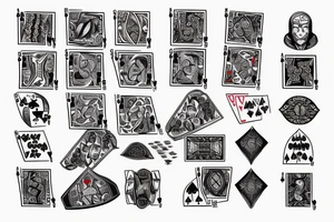 Poker cards and chips, gambling inspired tattoo idea