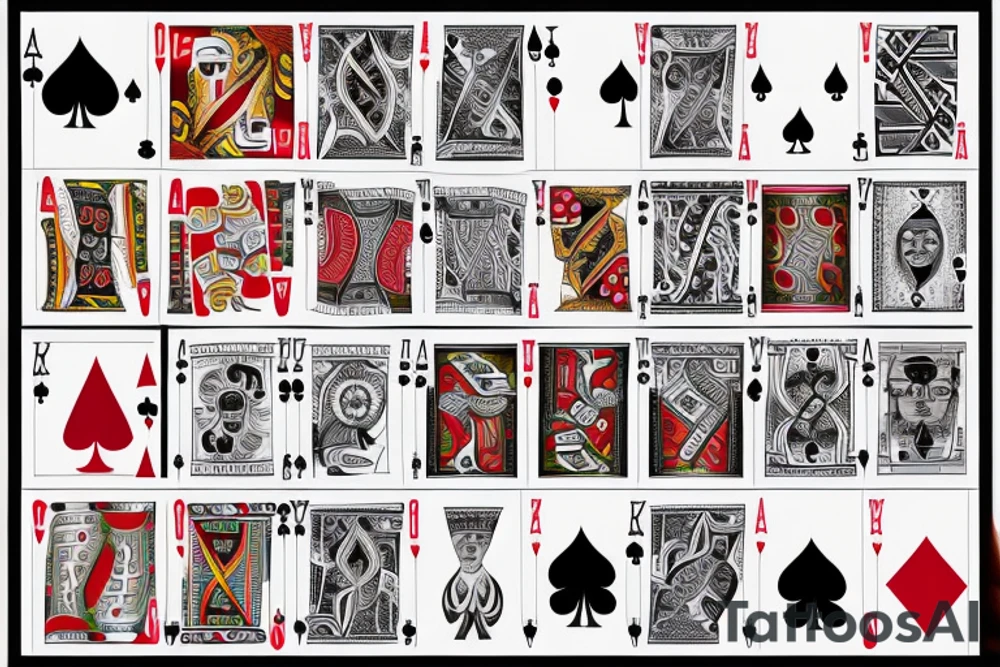 Poker cards and chips, gambling inspired tattoo idea