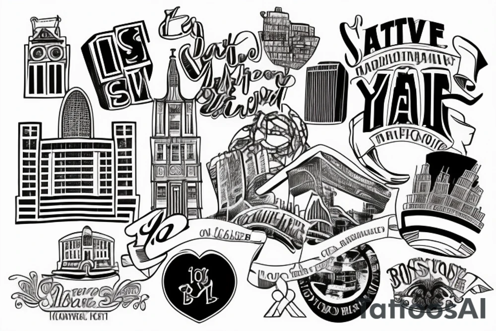 A simple
 tattoo depicting the years I spent in Boston (Massachusetts) and my love for the city and the independence it gave me tattoo idea