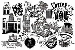 A simple
 tattoo depicting the years I spent in Boston (Massachusetts) and my love for the city and the independence it gave me tattoo idea