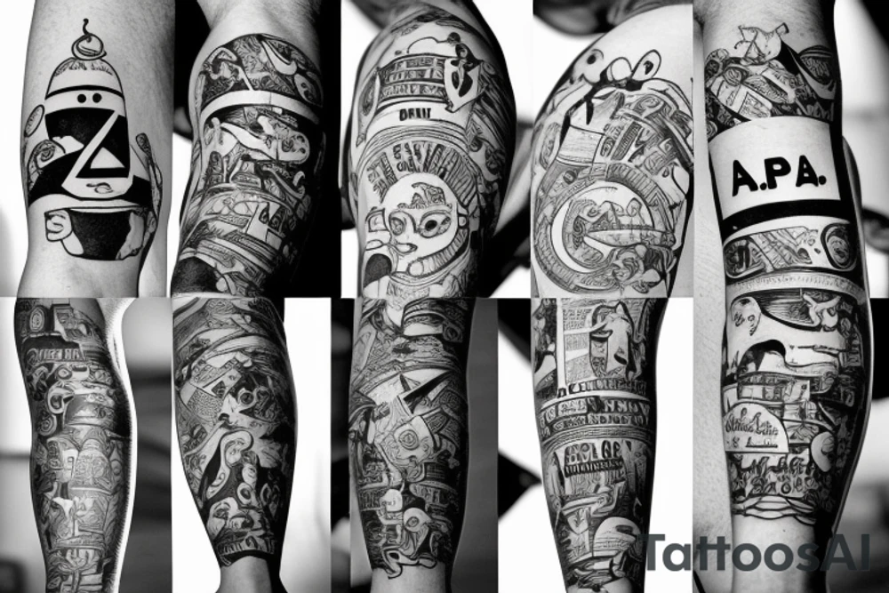 Popeye writes „A.C.A.B“ with the smoke from his tobaco pipe tattoo idea