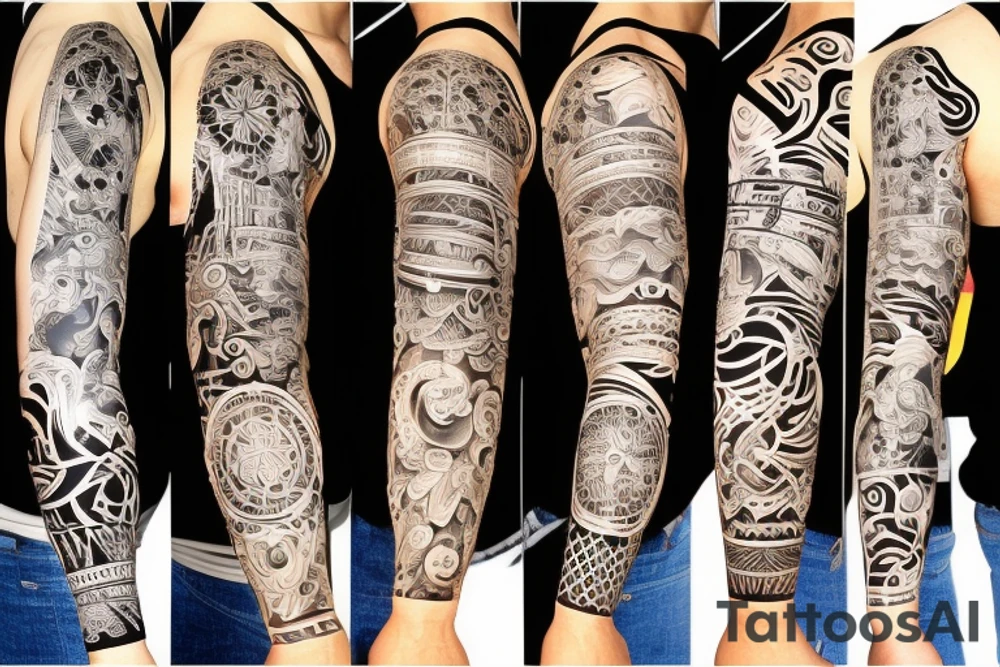 Full Arm Sleeve One piece tattoo idea