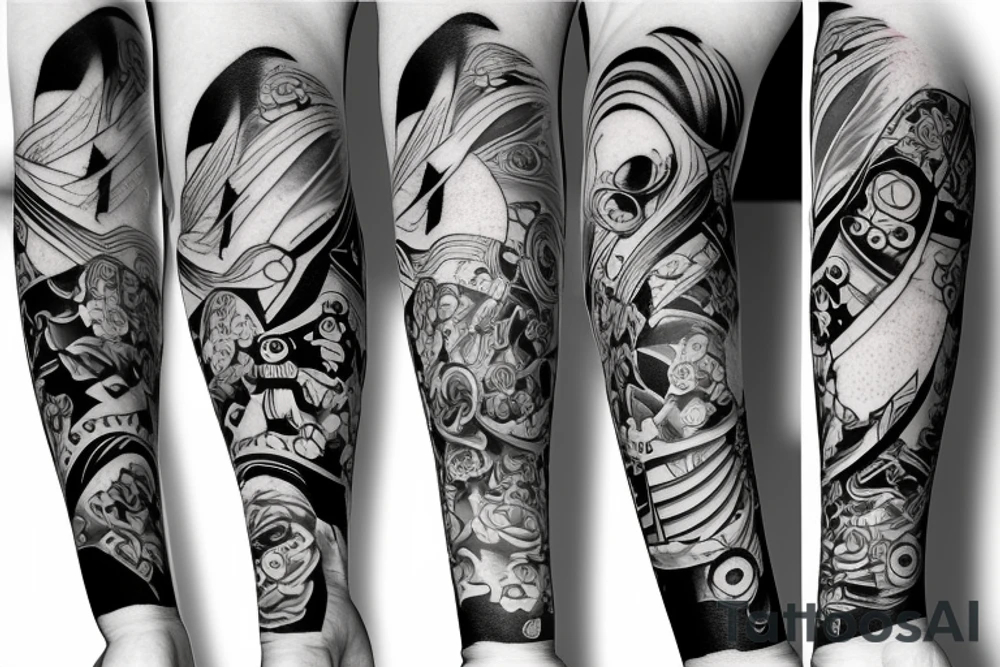 Full Arm Sleeve One piece tattoo idea