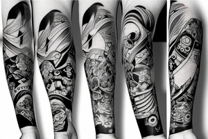 Full Arm Sleeve One piece tattoo idea