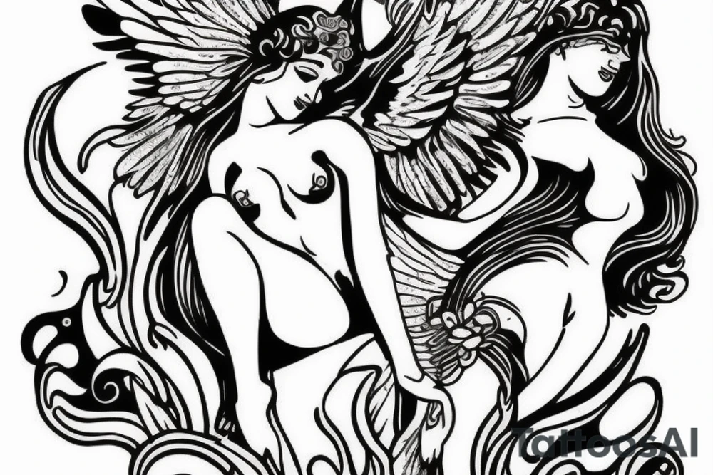Psyche Revived by Cupid’s kiss tattoo idea