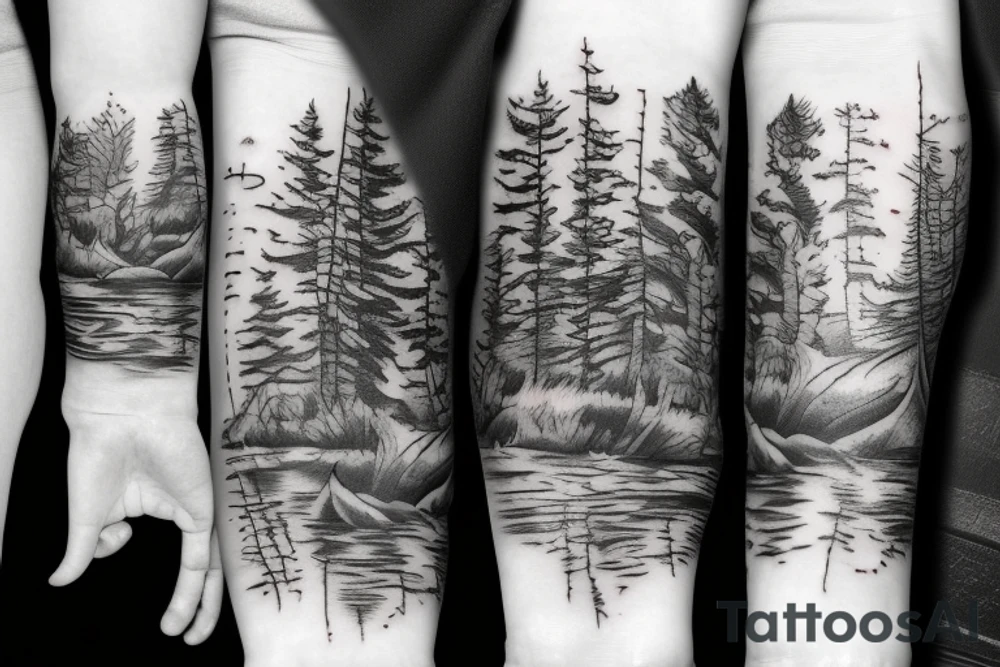 River in the woods tattoo idea